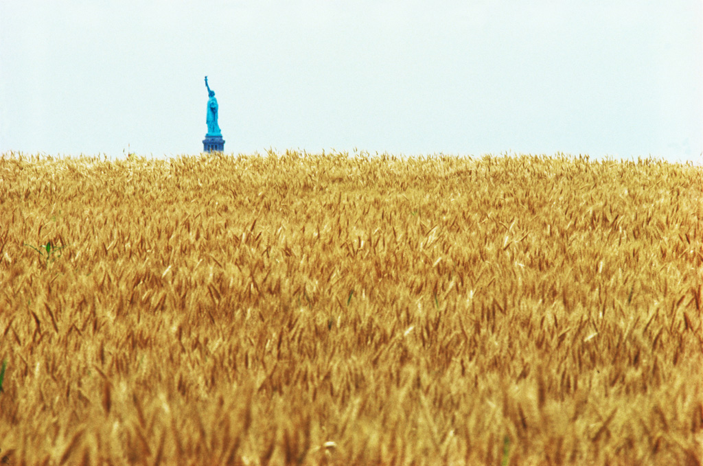 Wheatfield with Statue of Liberty across the Hudson, 1982