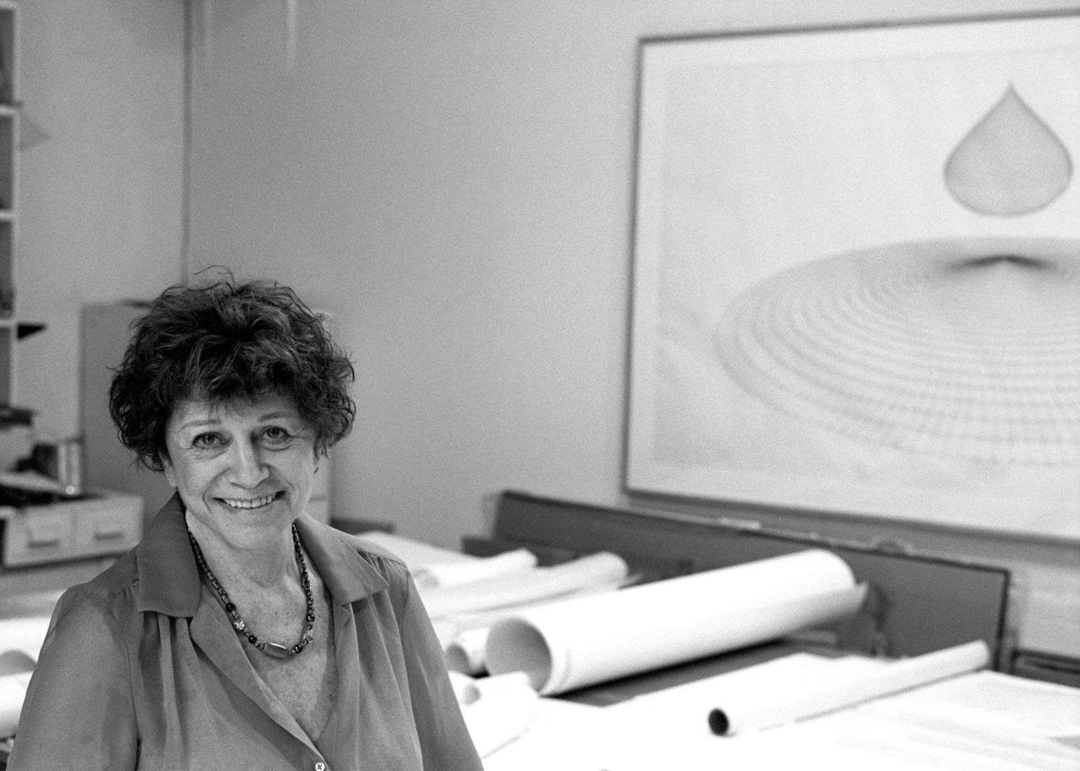 the artist in her studio