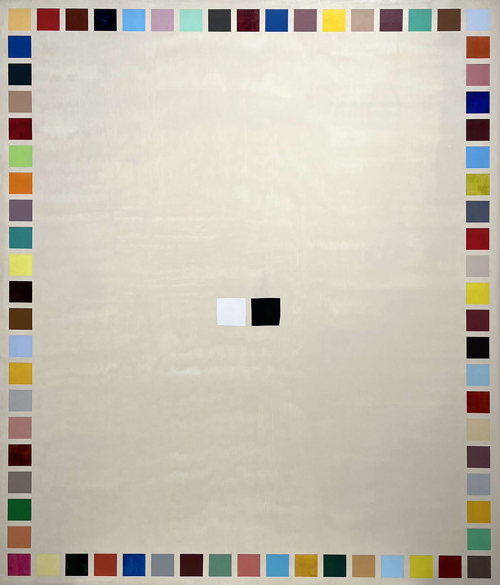 Rectangle painting with colored square around the edges