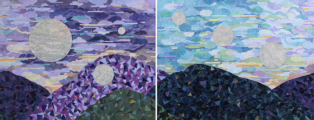 landscape collage in two panels