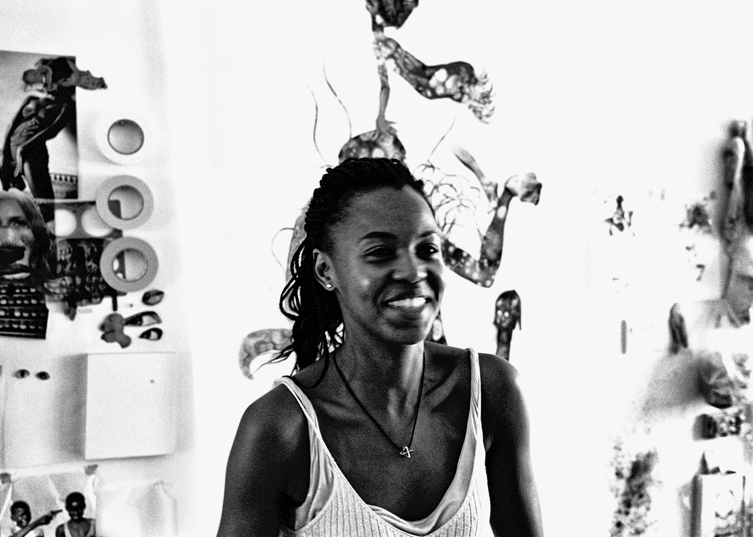 the artist in her studio
