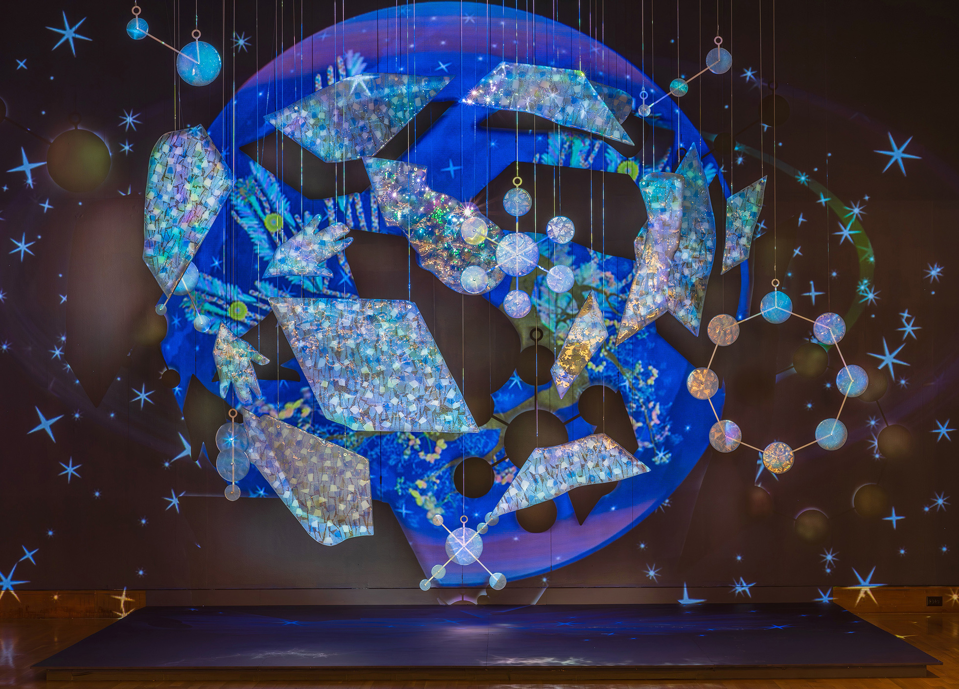 star map video projection at the Currier Museum of Art