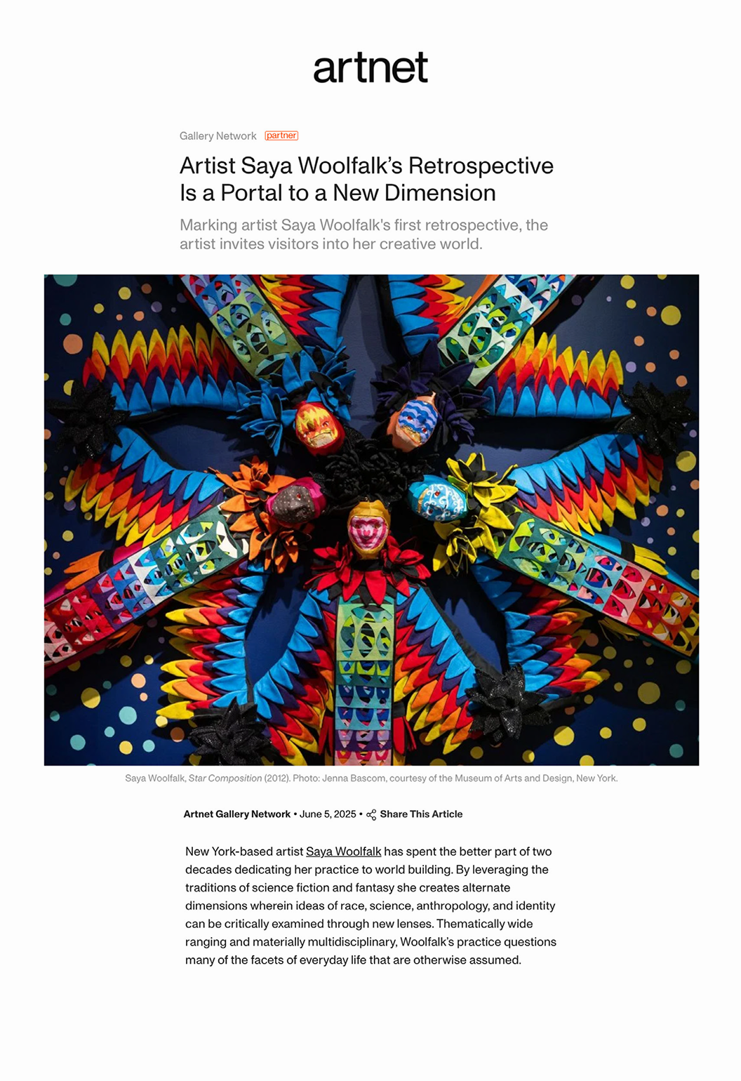 Thumbnail of the Artnet page